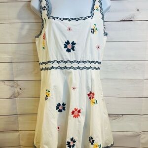 Sz L Mable Mini Floral EmbroideredDress